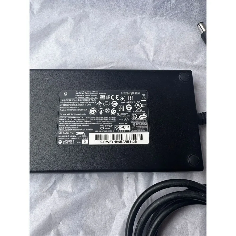 HP 200W Laptop Charger AC Adapter 19.5V 10.3A Genuine OEM